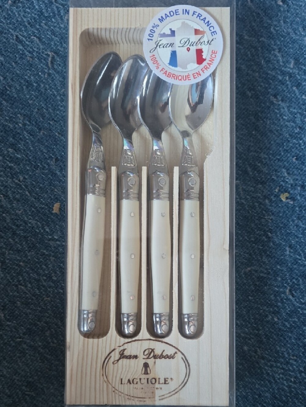 Williams Sonoma Jean Dubost Laguiole Condiment Spoons, Ivory, Set of 4 - Picture 6 of 9
